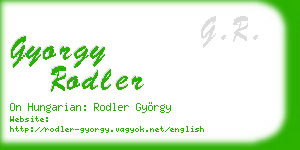 gyorgy rodler business card