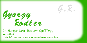 gyorgy rodler business card